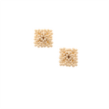 Amor Huichol - Bead Square Studs - White