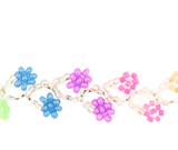 AmorHuichol-BeadedDoubleFlowerBracelet-SilverandMulticolor-Small-8.25In