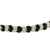 AmorHuichol-BeadedFlowerBracelet-BlackandWhite-Small-8In