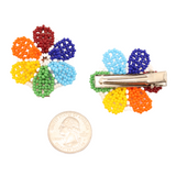 AmorHuichol-BeadedFlowerHairClip-PairWhite_Multicolored-Small