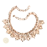 Amor Huichol - Beaded Flower Necklace  -  Pink and Brown