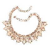 Amor Huichol - Beaded Flower Necklace  -  Pink and Brown