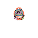 AmorHuichol-BeadedFlowersRing-BlueandPink-1.5In.x1.5In.-Size7