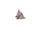 AmorHuichol-BeadedFlowersRing-BlueandPink-1.5In.x1.5In.-Size7