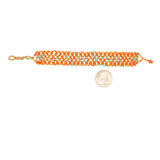 AmorHuichol-BeadedRhombusBracelet-OrangeandGreen-Small-8In