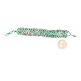 Amor Huichol - Beaded Rhombus Bracelet - Silver and Green - Small - 8 In