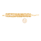 Amor Huichol - Beaded Rhombus Bracelet - White and Gold - Small - 8 In