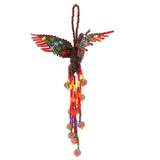 AmorHuichol-HummingbirdBeadKeyChain-PurpleandRed