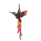 AmorHuichol-HummingbirdBeadKeyChain-PurpleandRed