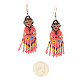 AmorHuichol-LeleBeadDangleEarrings-PinkandBlack
