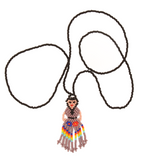 Amor Huichol -  Lele Doll Bead Necklace  -  Purple, Black and Multicolored