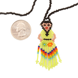 Amor Huichol - Lele Doll Bead Necklace - Yellow and Black