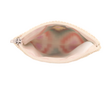 AmorHuicholPouch-RhombusWhiteandGreen-4.25in.x3in.