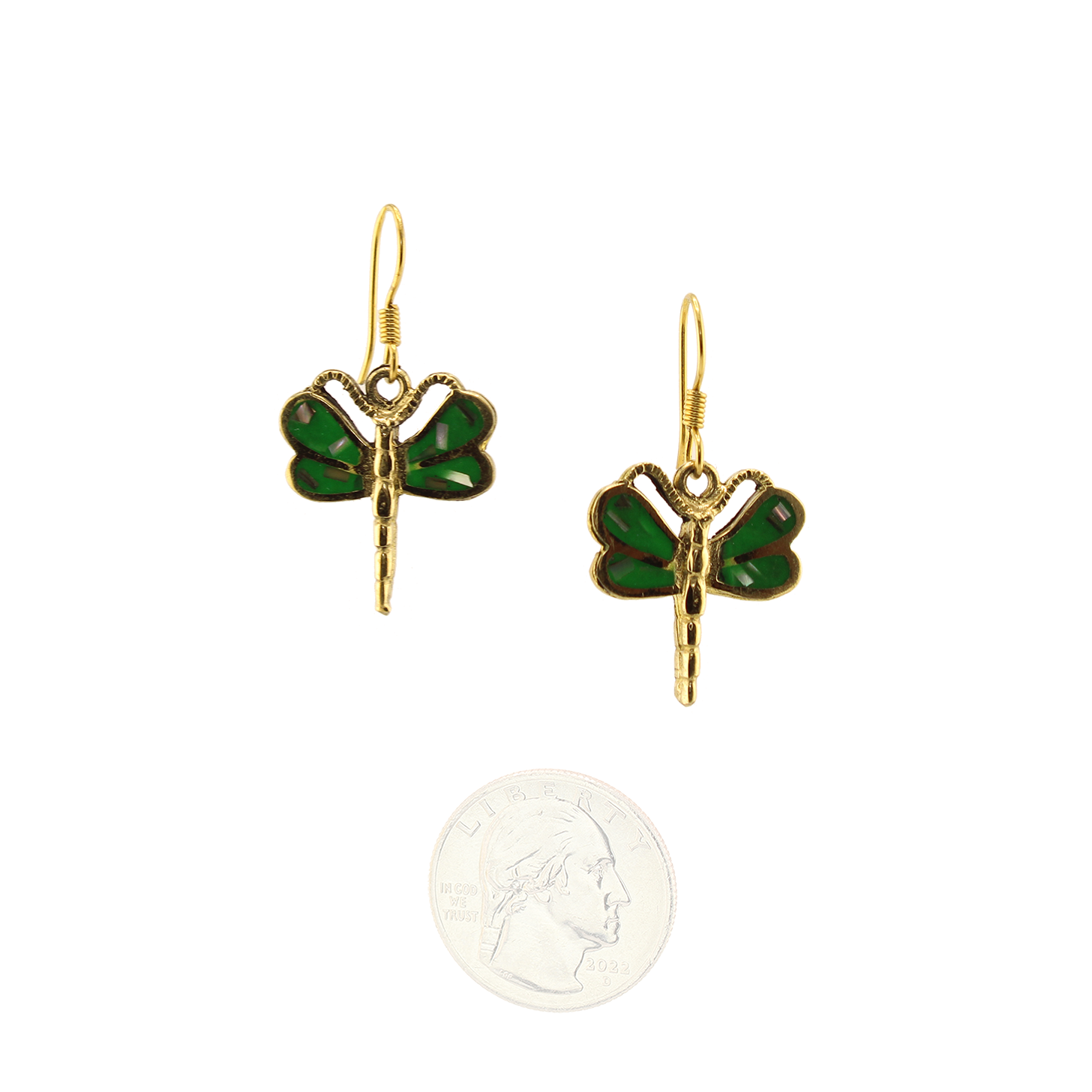 Bronze-Dragonfly-AbaloneMotherofPearlDangleEarrings-Green