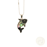 BubblyKiss-AbaloneMotherofPearlFish-PendantWithChain-IridescentGreen