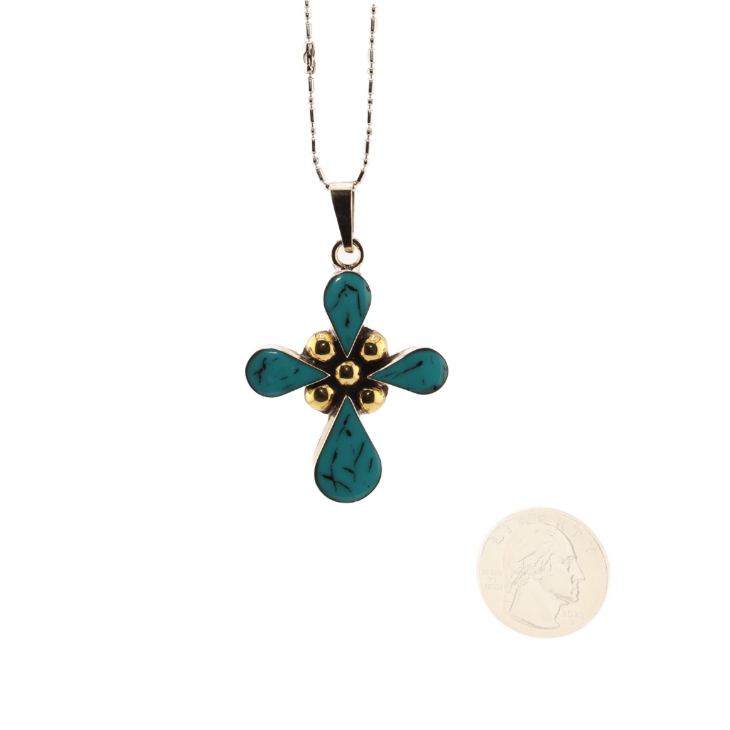 Carlota-EnameledButterflyPendantWithChain-AquaBlue