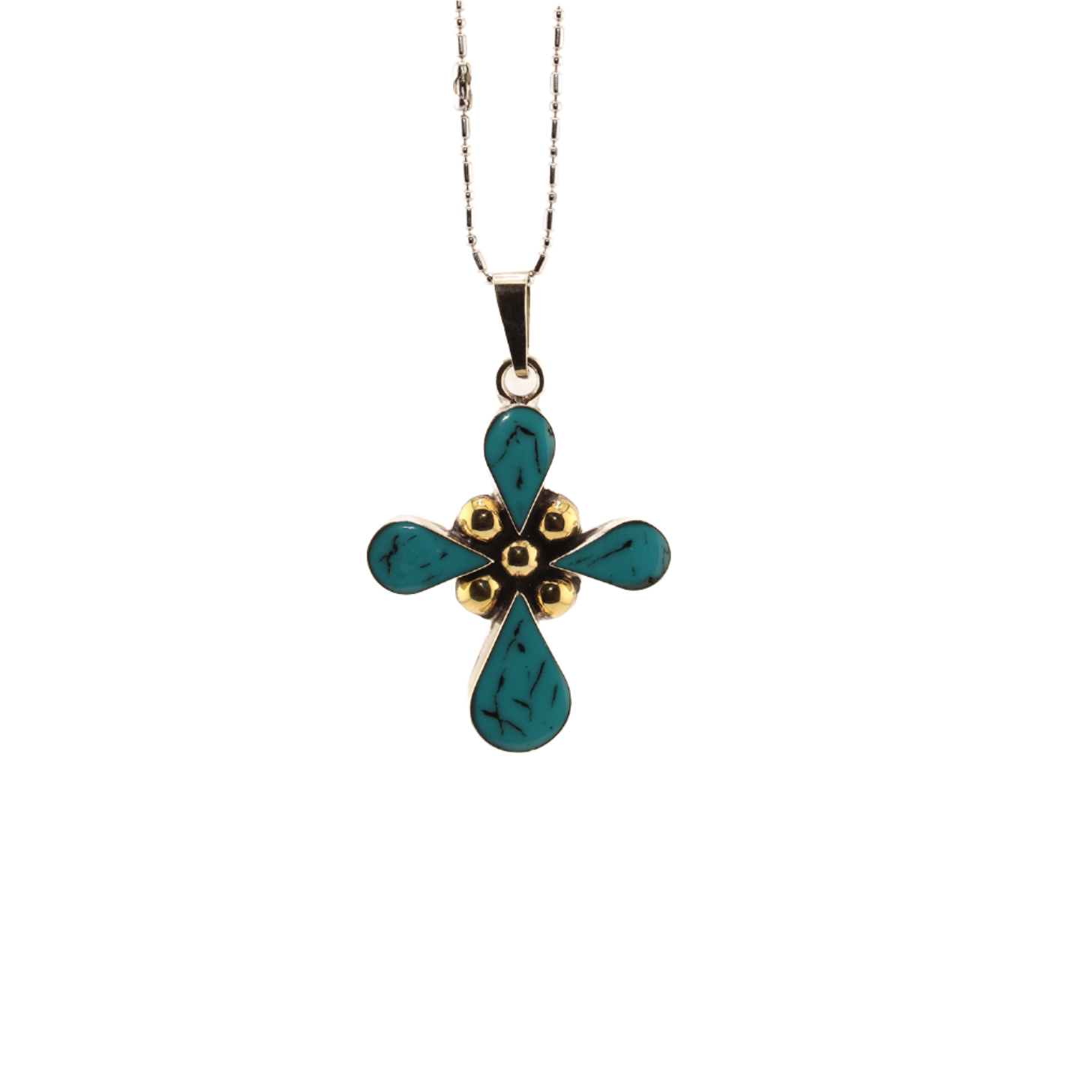 Carlota-EnameledButterflyPendantWithChain-AquaBlue