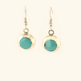 Carlota - Enameled Dangle Earrings- Circular - Green - Small