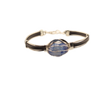 Caucho-BlueAgateLinkBracelet-7In.