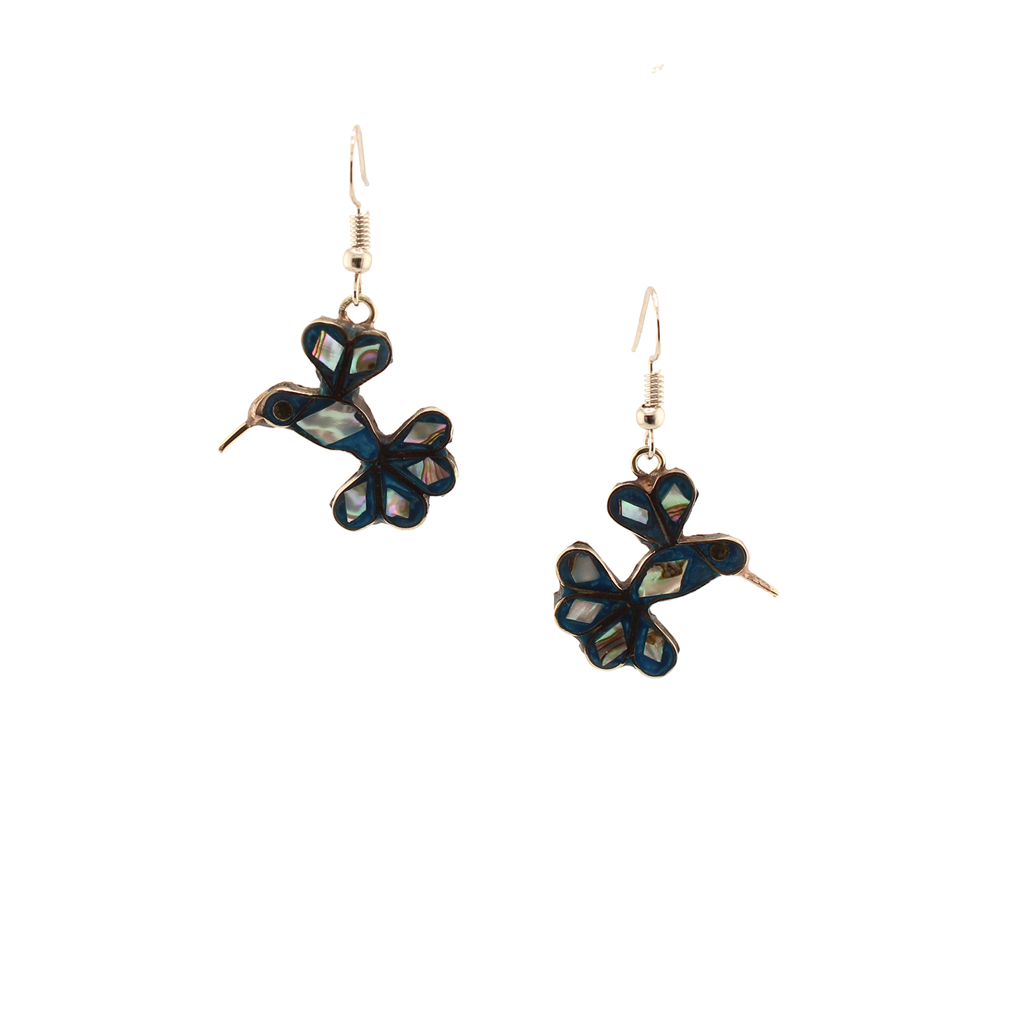 Close to You – Kolibri-Ohrringe – Abalone-Perlmutt – Blau