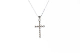 Cross Beaded Pendant Taxco Sterling Silver Detail