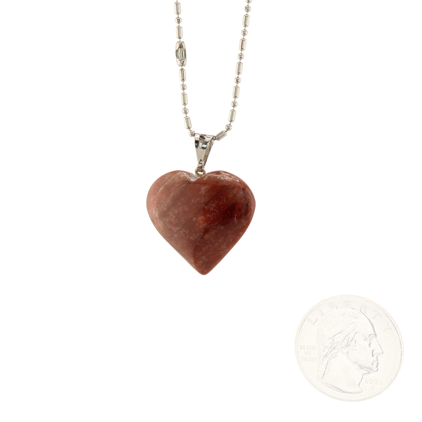 Earth's Treasures - Dragon Stone Heart Pendant With Chain