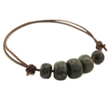 Earth's Treasures - Jade and Leather Choker