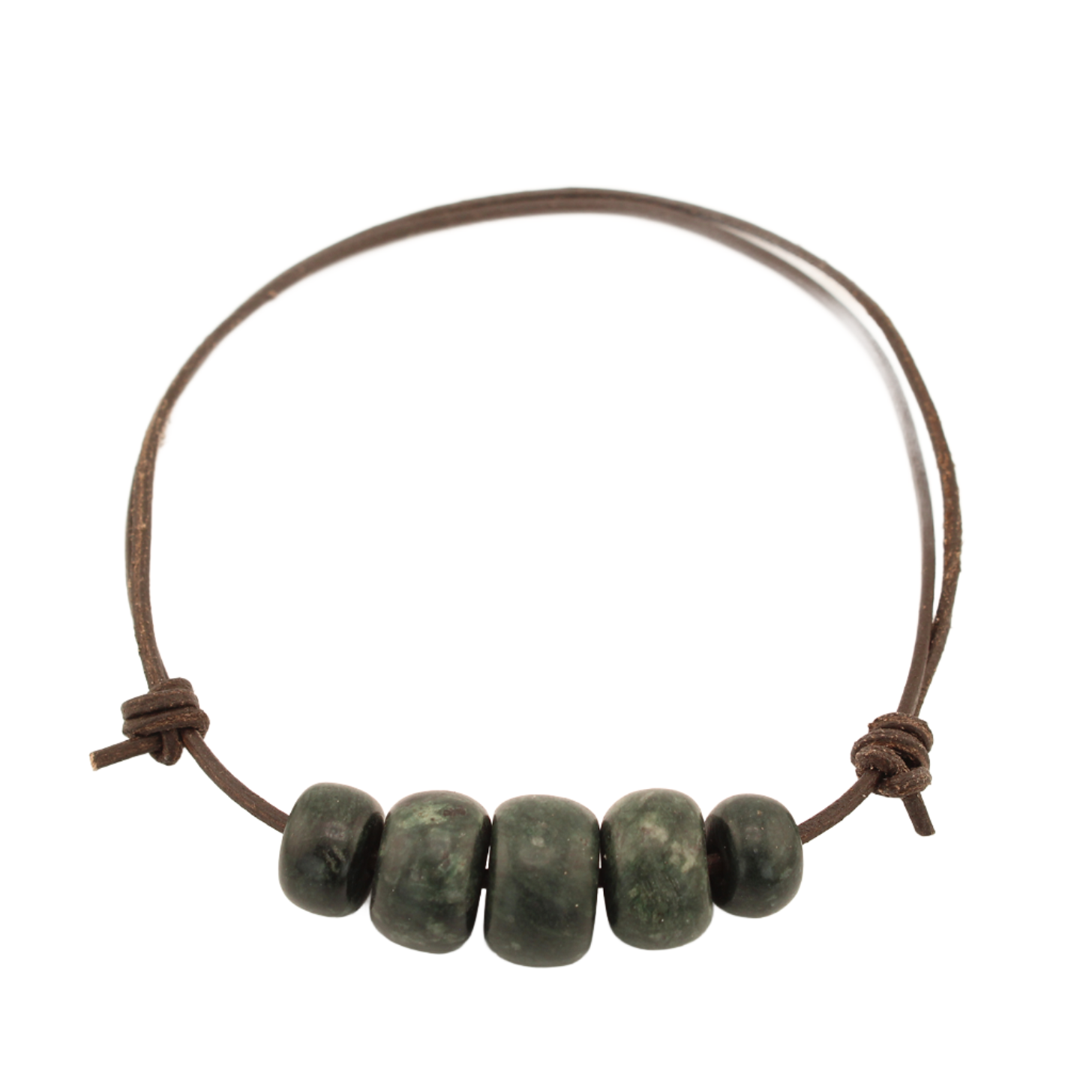 Earth's Treasures - Jade and Leather Choker