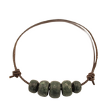 Earth's Treasures - Jade and Leather Choker