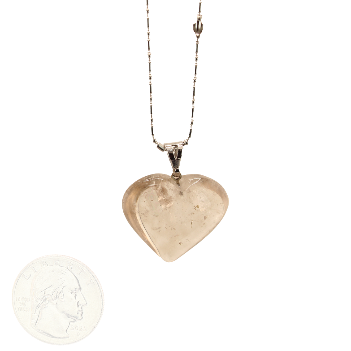 Earth's Treasures - Smoky Quartz Heart Pendant With Chain. 21 in.