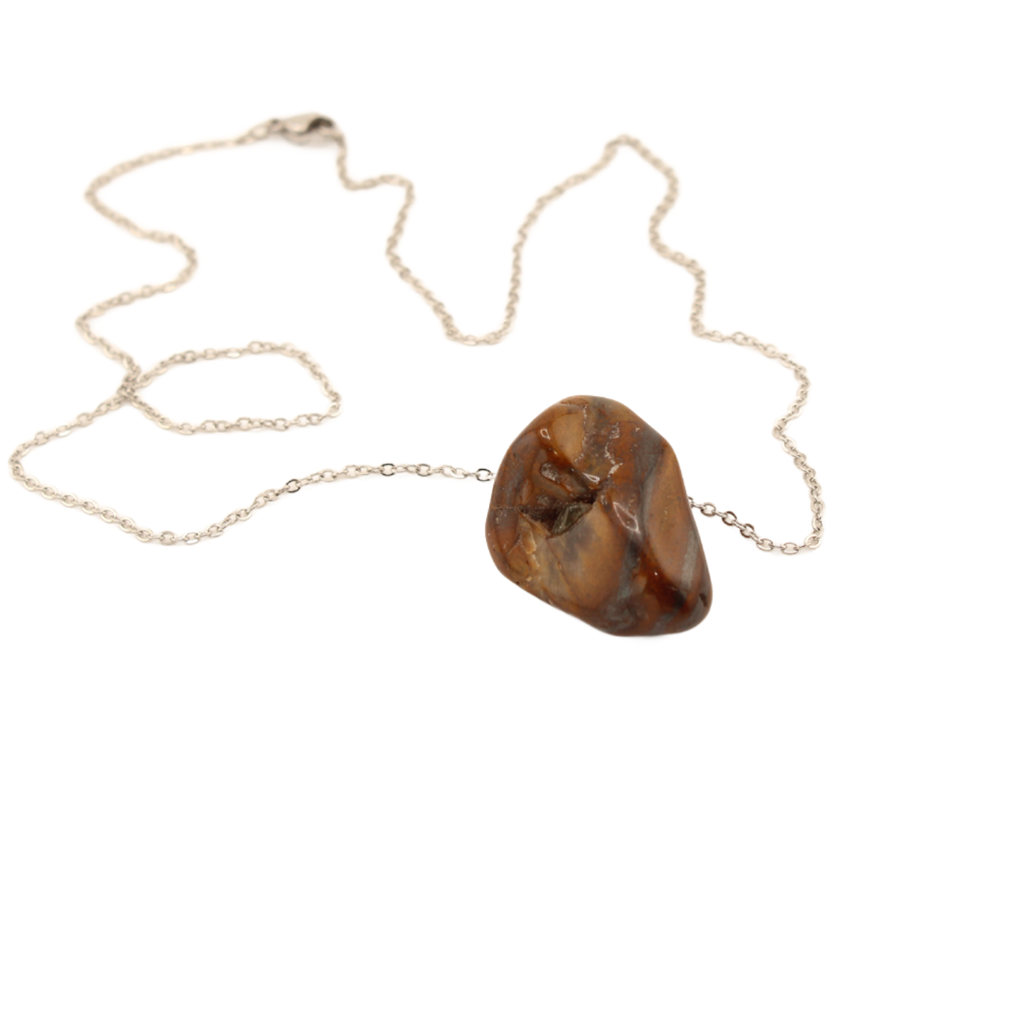 Schätze der Erde – Tigerauge-Anhänger mit Kette. 20 Zoll.