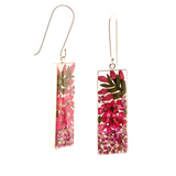 EnchantedGarden-RealFlowers-DangleEarrings-Rectangular-PinkandGreen