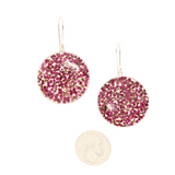 Enchanted Garden - Real Flowers - Dangle Earrings - Round - Purple