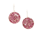 Enchanted Garden - Real Flowers - Dangle Earrings - Round - Purple