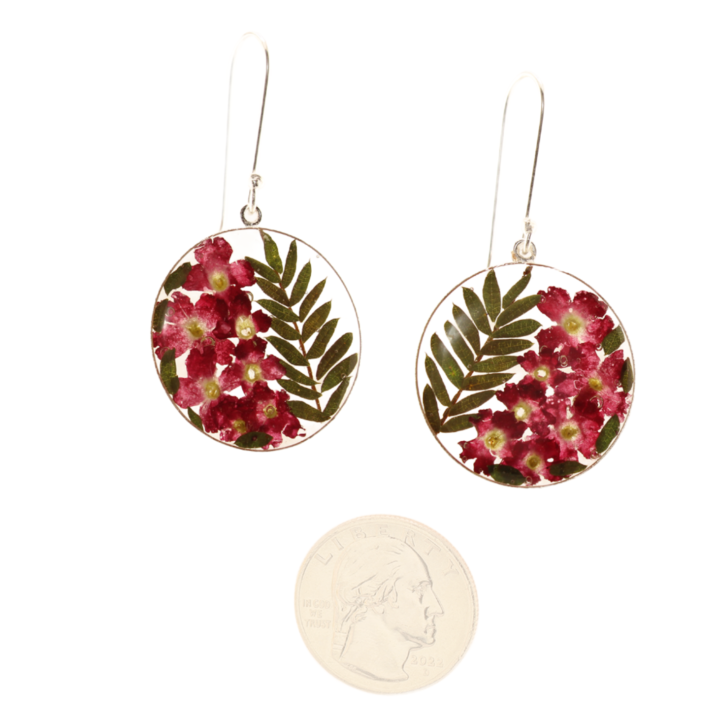 EnchantedGarden-RealFlowers-DangleEarrings-Round-PurpleandGreen-Main