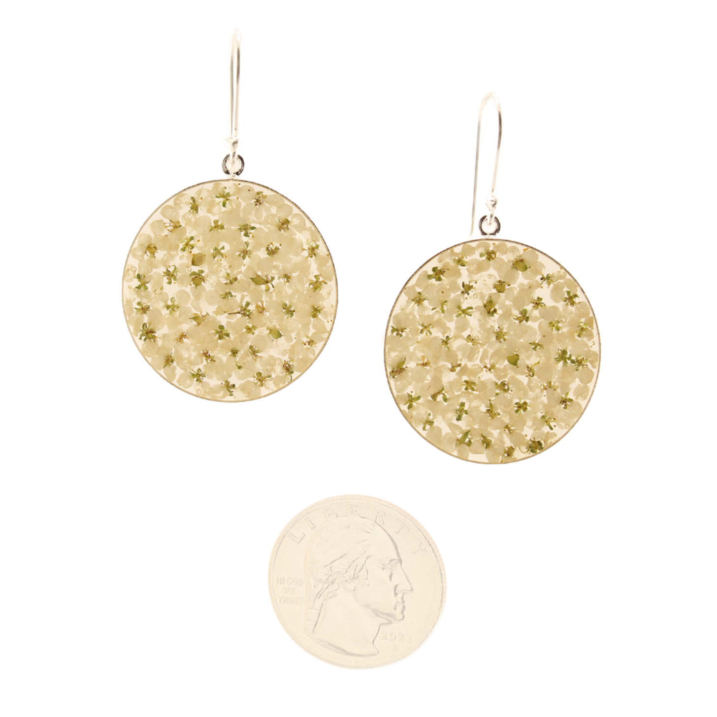 EnchantedGarden-RealFlowers-DangleEarrings-Round-White