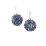 Enchanted Garden - Real Flowers - Dangle Earrings - Round - Blue
