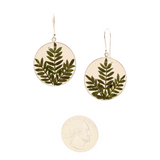 Enchanted Garden - Real Flowers - Dangle Earrings - Round - Green