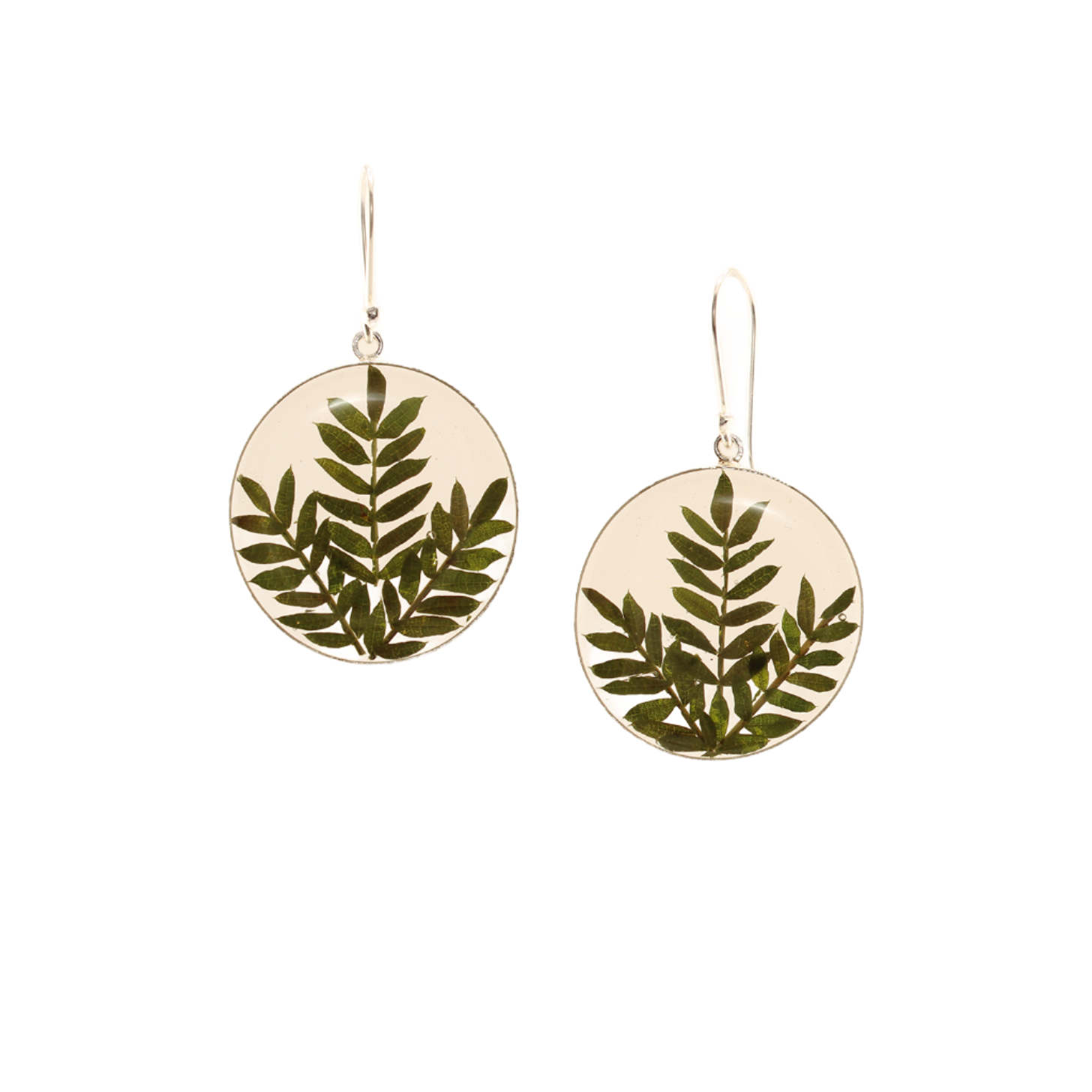 Enchanted Garden - Real Flowers - Dangle Earrings - Round - Green