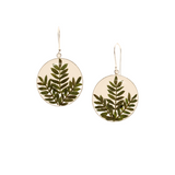 Enchanted Garden - Real Flowers - Dangle Earrings - Round - Green