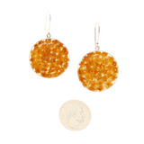 Enchanted Nature - Real Flowers - Dangle Earrings - Round - Yellow
