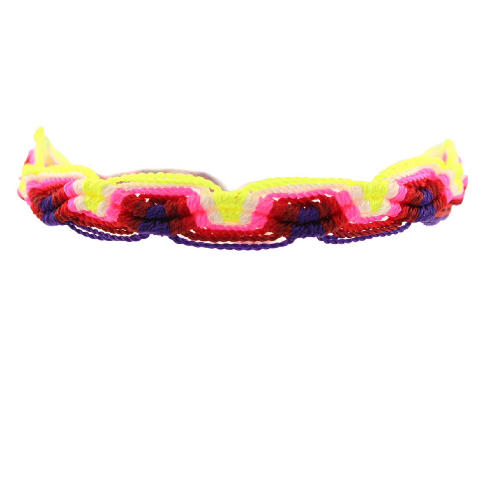 Raices-KnittedBracelet-PinkandYellow-Medium-12Inx.5In