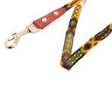 Love Green - Knitted Leather Dog Leash Brown & Green