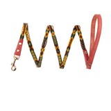 Love Green - Knitted Leather Dog Leash Brown & Green