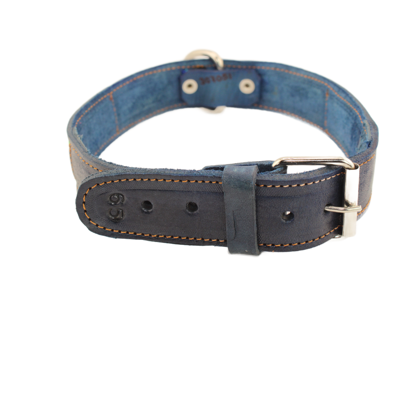 Neon - Knitted Leather Dog Collar - Purple, Blue and Yellow