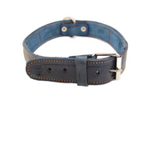 Neon - Knitted Leather Dog Collar - Purple, Blue and Yellow