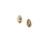 Ocean's Whisper - Leaf Studs - Abalone Mother of Pearl - Green and Pink Iridescent  - Small