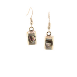 Ocean's Whisper - Rectangular - Abalone Mother of Pearl Earrings - Iridescent - Small