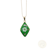 Ocean's Whisper - Rhombus Pendant With Chain/21 in - Abalone Mother of Pearl - Green