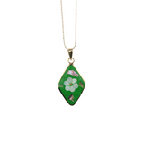 Ocean's Whisper - Rhombus Pendant With Chain/21 in - Abalone Mother of Pearl - Green